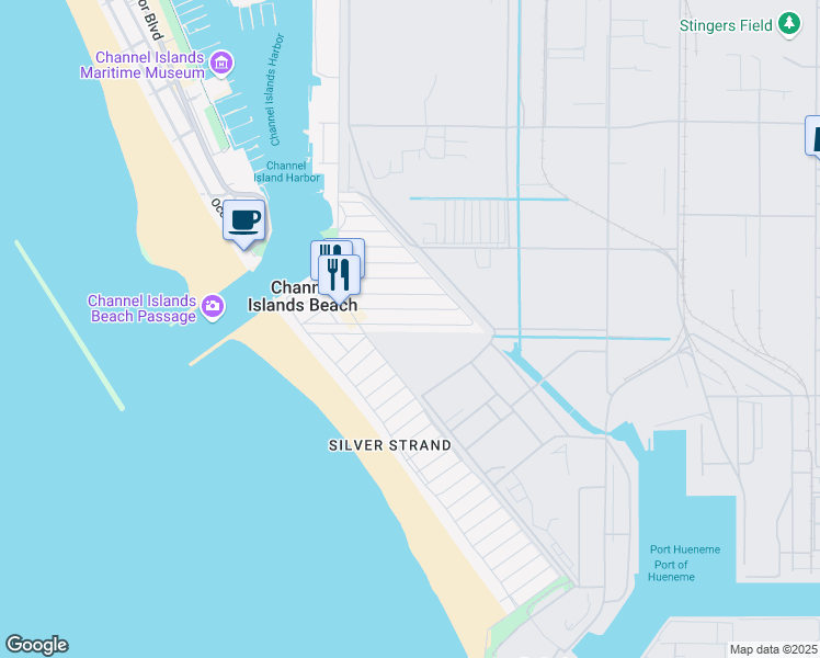 map of restaurants, bars, coffee shops, grocery stores, and more near 276 Highland Drive in Oxnard