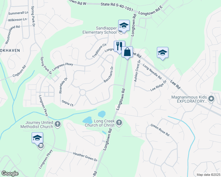 map of restaurants, bars, coffee shops, grocery stores, and more near 131 Longtown Place Drive in Columbia