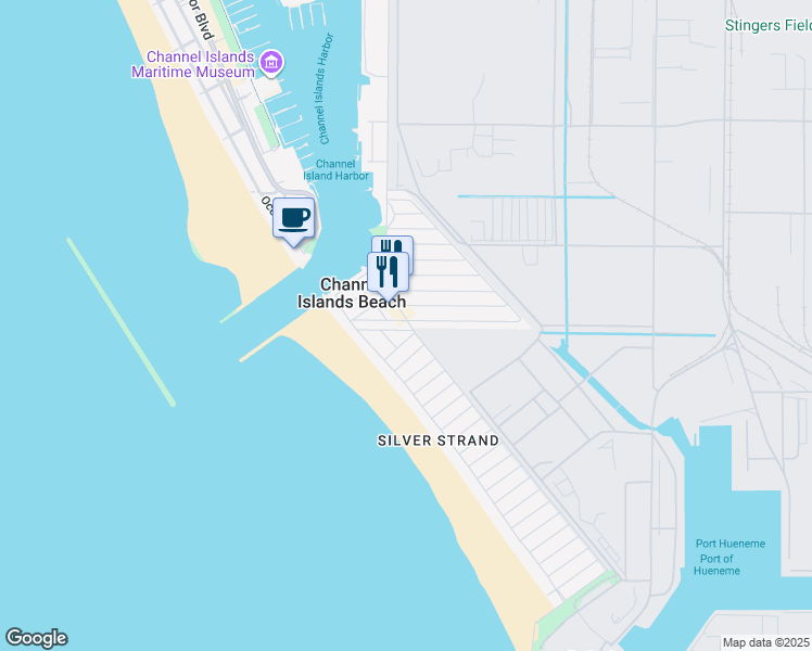 map of restaurants, bars, coffee shops, grocery stores, and more near 2108 Piru Avenue in Oxnard