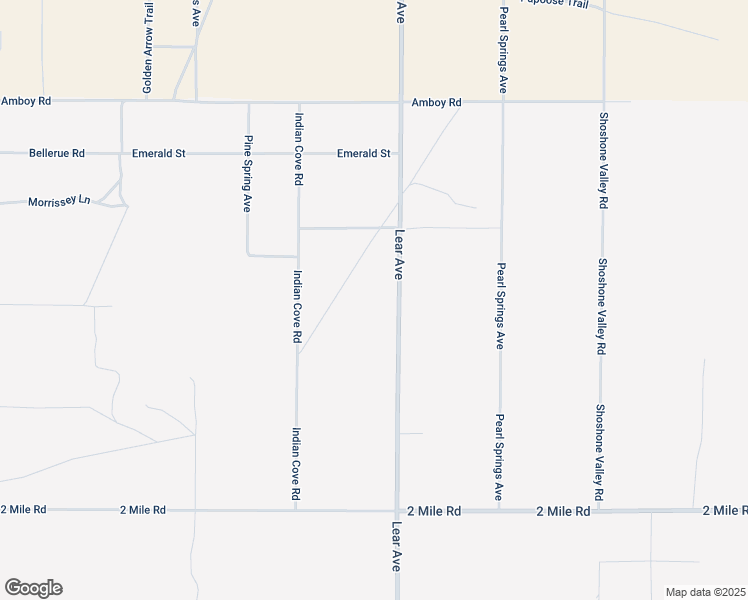 map of restaurants, bars, coffee shops, grocery stores, and more near 2 Lear Avenue in Twentynine Palms