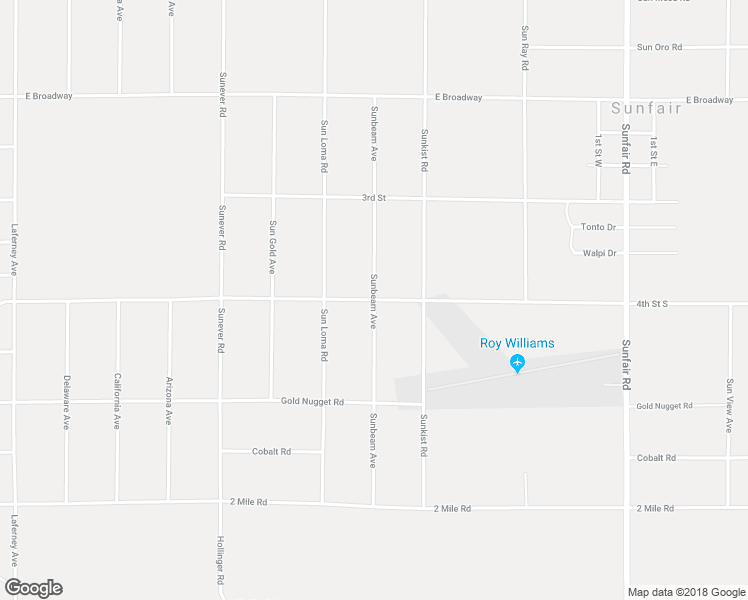 map of restaurants, bars, coffee shops, grocery stores, and more near Sunbeam Avenue in San Bernardino County