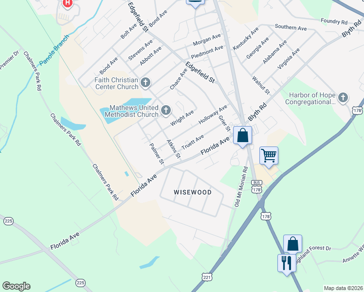 map of restaurants, bars, coffee shops, grocery stores, and more near 757 Truett Avenue in Greenwood