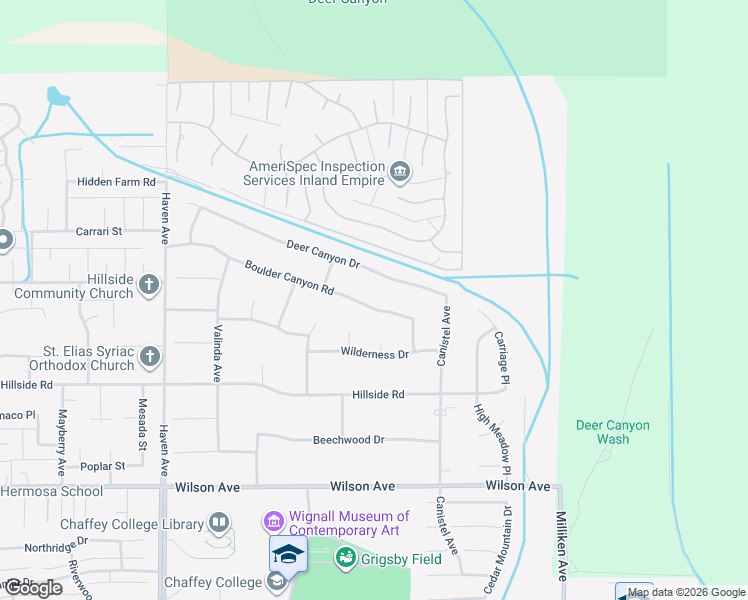 map of restaurants, bars, coffee shops, grocery stores, and more near 10919 Boulder Canyon Road in Rancho Cucamonga
