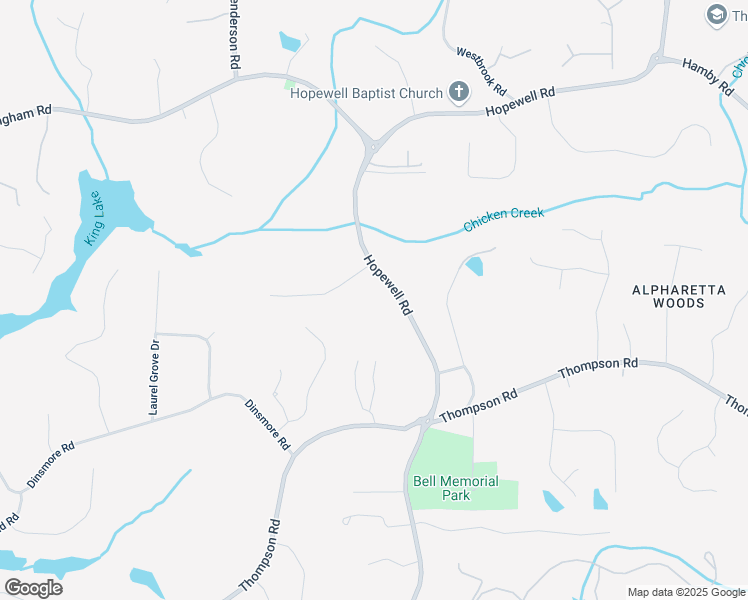 map of restaurants, bars, coffee shops, grocery stores, and more near 15460 Hopewell Road in Alpharetta