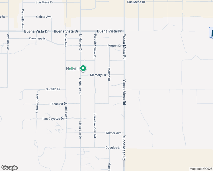 map of restaurants, bars, coffee shops, grocery stores, and more near 5292 Marvin Drive in Yucca Valley