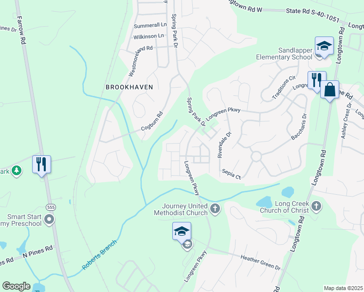 map of restaurants, bars, coffee shops, grocery stores, and more near 164 Ivy Square Drive in Columbia