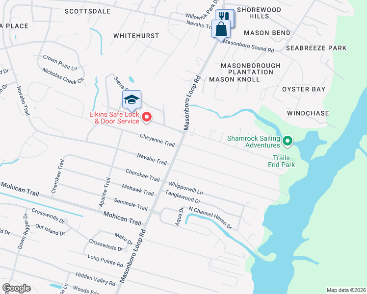 map of restaurants, bars, coffee shops, grocery stores, and more near 102 Holiday Hills Drive in Wilmington