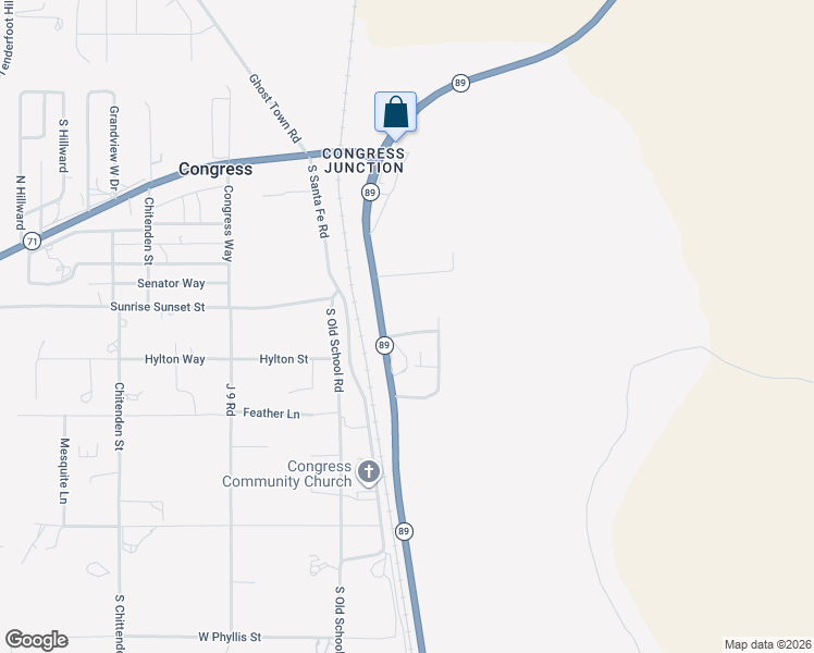 map of restaurants, bars, coffee shops, grocery stores, and more near 22100 Mira Vista in Congress