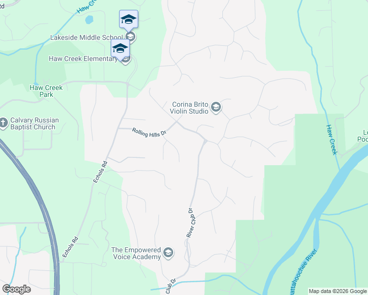 map of restaurants, bars, coffee shops, grocery stores, and more near 4150 Summerwood Drive in Cumming