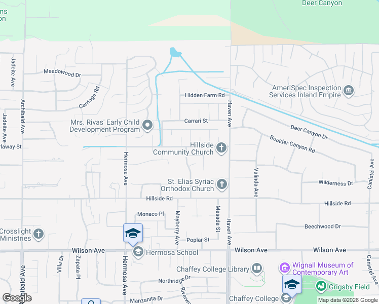 map of restaurants, bars, coffee shops, grocery stores, and more near 5291 Stone Mountain Place in Rancho Cucamonga