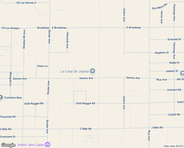 map of restaurants, bars, coffee shops, grocery stores, and more near 62850 Dennis Avenue in Joshua Tree