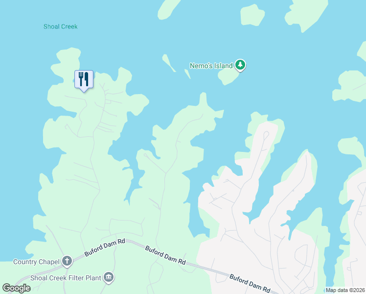 map of restaurants, bars, coffee shops, grocery stores, and more near 6477 Old Shadburn Ferry Road in Buford
