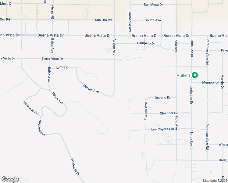 map of restaurants, bars, coffee shops, grocery stores, and more near Avalon Avenue in Yucca Valley
