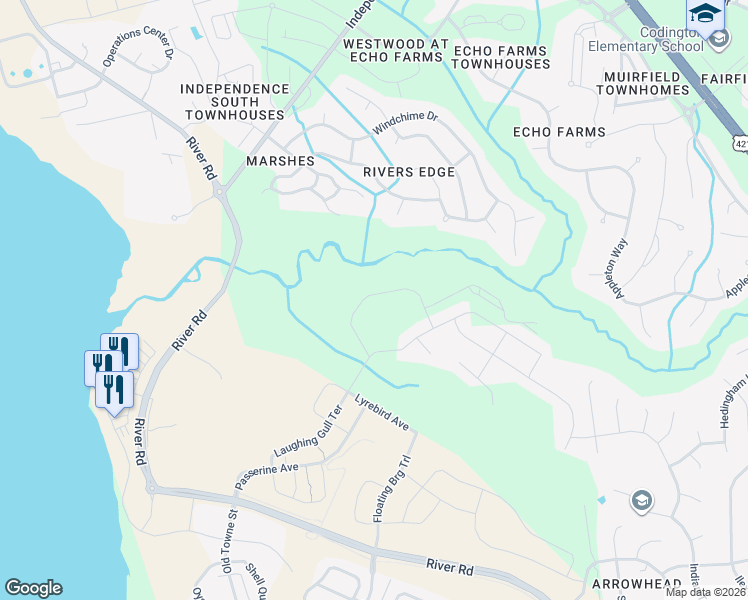 map of restaurants, bars, coffee shops, grocery stores, and more near in Wilmington