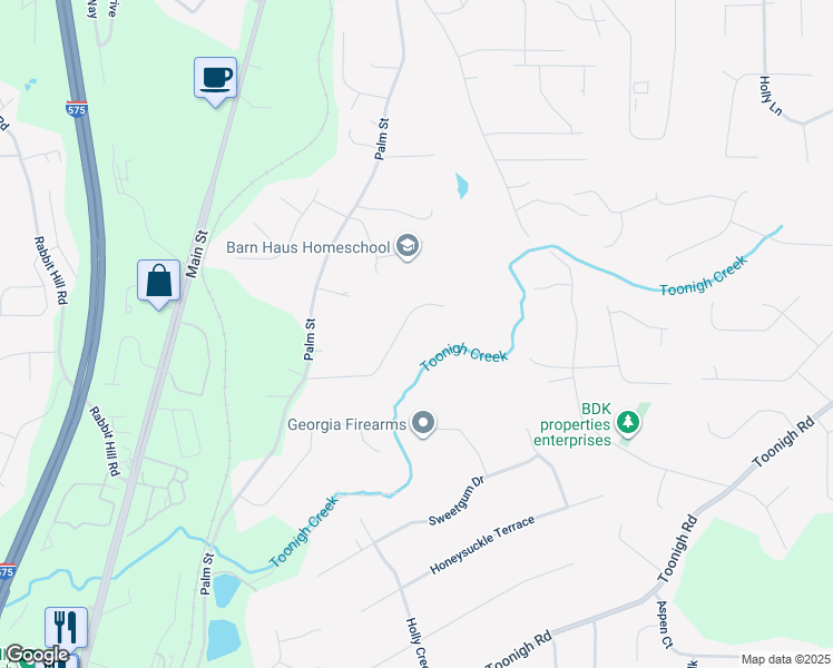 map of restaurants, bars, coffee shops, grocery stores, and more near 128 Holly Place in Canton