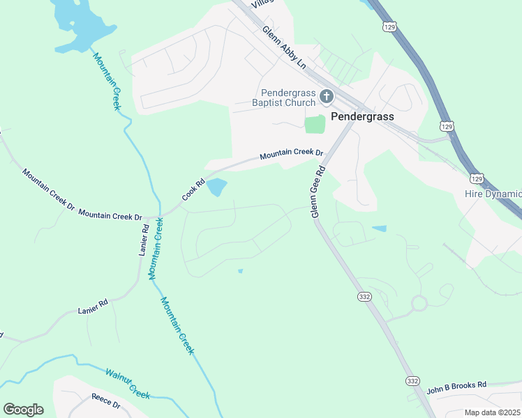 map of restaurants, bars, coffee shops, grocery stores, and more near 262 Sope Creek Circle in Pendergrass