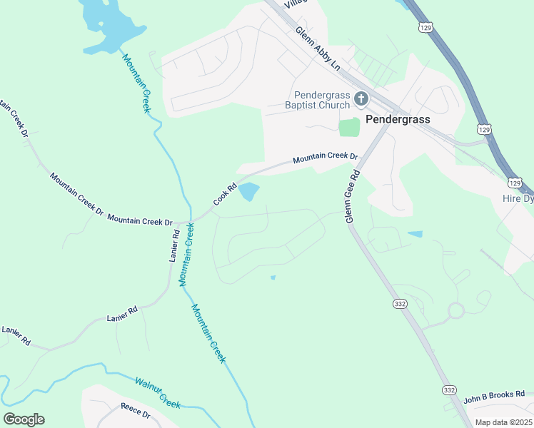 map of restaurants, bars, coffee shops, grocery stores, and more near 226 Sope Creek Circle in Pendergrass
