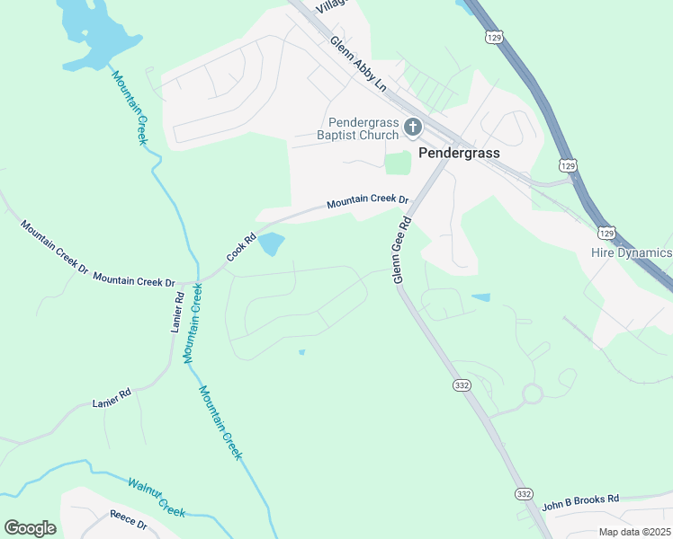map of restaurants, bars, coffee shops, grocery stores, and more near 262 Sope Creek Circle in Pendergrass