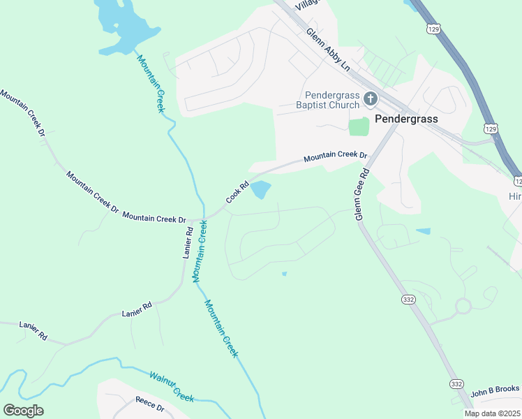 map of restaurants, bars, coffee shops, grocery stores, and more near 147 Sope Creek Circle in Pendergrass