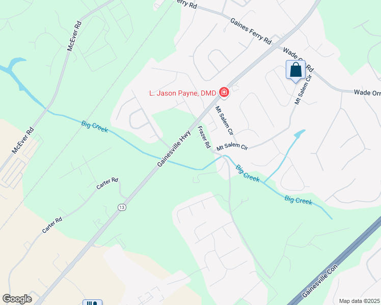 map of restaurants, bars, coffee shops, grocery stores, and more near 4151 Gainesville Highway in Buford