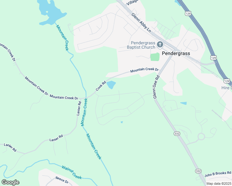 map of restaurants, bars, coffee shops, grocery stores, and more near 183 Sope Creek Circle in Pendergrass