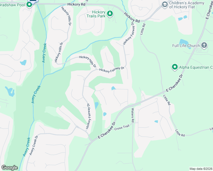 map of restaurants, bars, coffee shops, grocery stores, and more near 611 Creekbank Court in Woodstock