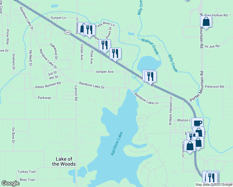 map of restaurants, bars, coffee shops, grocery stores, and more near 1921 Gillespe Lane in Navajo County