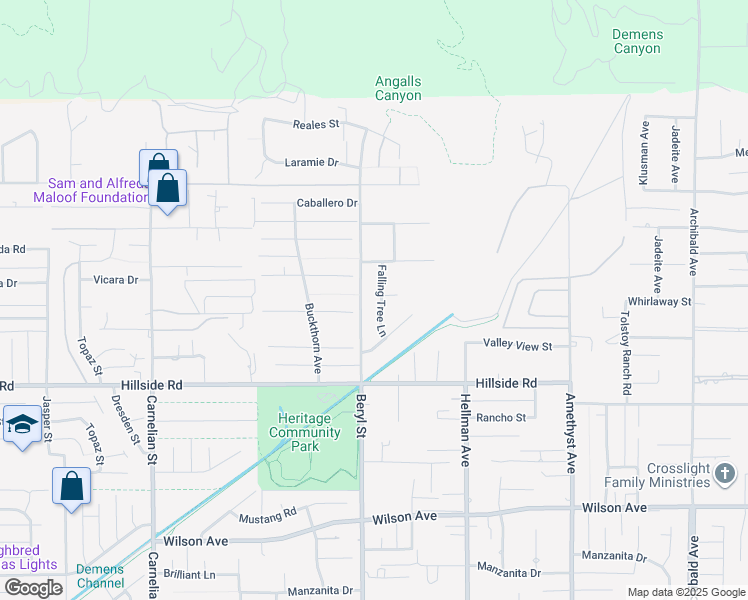 map of restaurants, bars, coffee shops, grocery stores, and more near 5338 Falling Tree Lane in Rancho Cucamonga