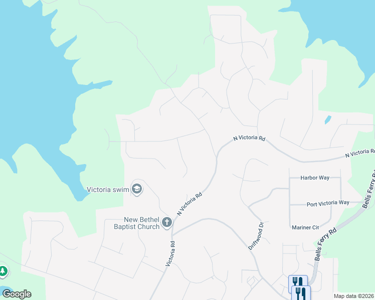 map of restaurants, bars, coffee shops, grocery stores, and more near 205 Allatoona Highland Dr in Woodstock