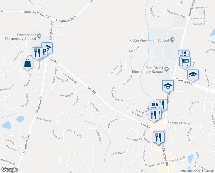 map of restaurants, bars, coffee shops, grocery stores, and more near 436 Buttonbush Court in Columbia