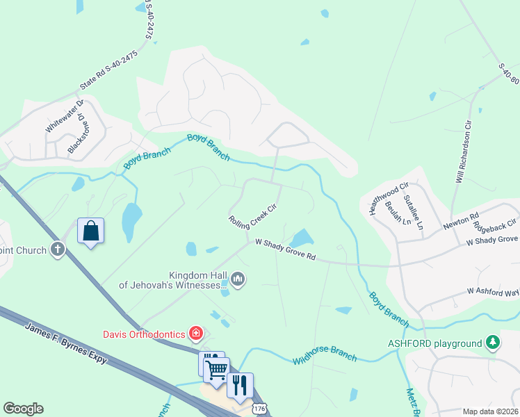 map of restaurants, bars, coffee shops, grocery stores, and more near 108 Rolling Creek Circle in Irmo