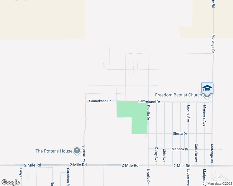 map of restaurants, bars, coffee shops, grocery stores, and more near Barnes Drive in Twentynine Palms