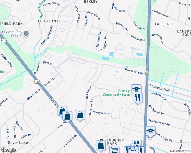 map of restaurants, bars, coffee shops, grocery stores, and more near 4609 Whiteweld Terrace in Wilmington