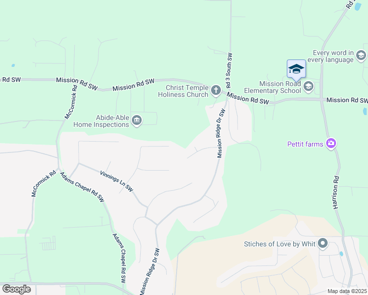 map of restaurants, bars, coffee shops, grocery stores, and more near 53 Stiles Court in Cartersville