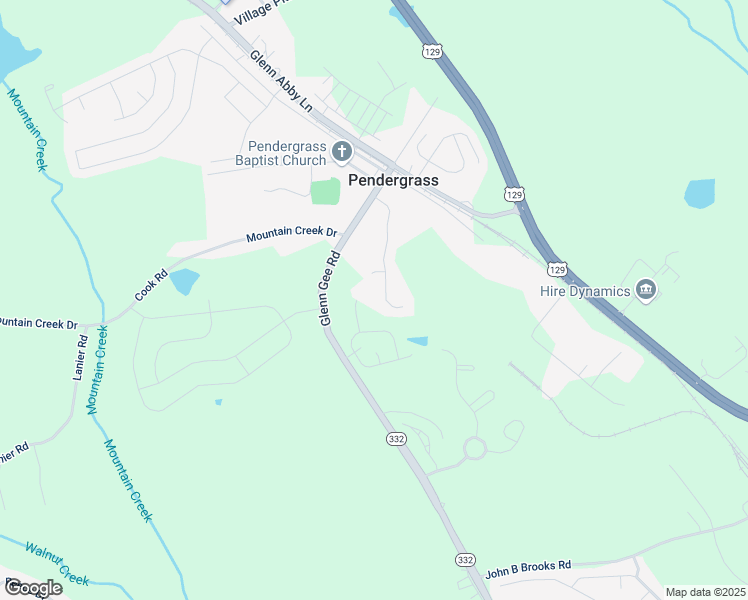 map of restaurants, bars, coffee shops, grocery stores, and more near 272 Blackberry Lane in Pendergrass