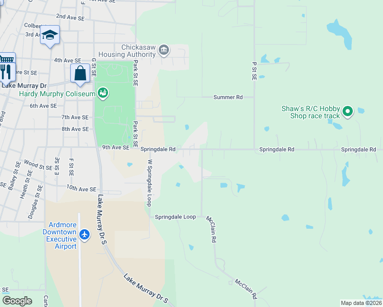 map of restaurants, bars, coffee shops, grocery stores, and more near 1120 Springdale Road in Ardmore