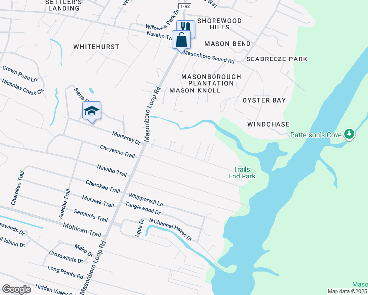 map of restaurants, bars, coffee shops, grocery stores, and more near 4308 Cranesbill Court in Wilmington