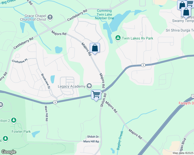map of restaurants, bars, coffee shops, grocery stores, and more near in Cumming