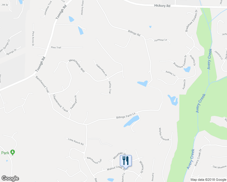 map of restaurants, bars, coffee shops, grocery stores, and more near 609 Ashley Trail in Canton