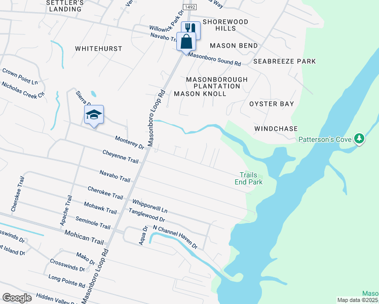 map of restaurants, bars, coffee shops, grocery stores, and more near 4308 Cranesbill Court in Wilmington