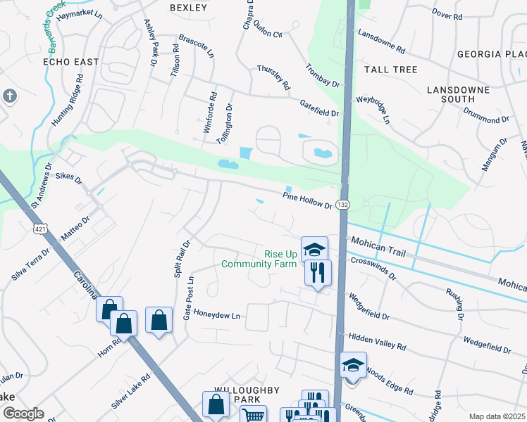 map of restaurants, bars, coffee shops, grocery stores, and more near 4616 Song Sparrow Court in Wilmington