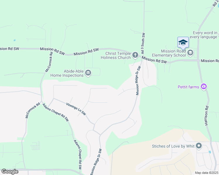 map of restaurants, bars, coffee shops, grocery stores, and more near 53 Stiles Court in Cartersville