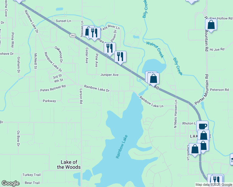 map of restaurants, bars, coffee shops, grocery stores, and more near 1921 Gillespe Lane in Navajo County