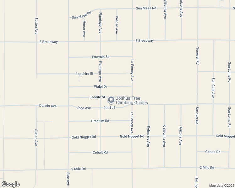 map of restaurants, bars, coffee shops, grocery stores, and more near 63608 Jadeite Street in Joshua Tree
