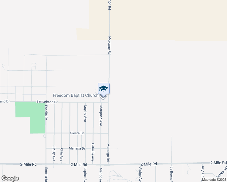 map of restaurants, bars, coffee shops, grocery stores, and more near 72070 Samarkand Drive in Twentynine Palms