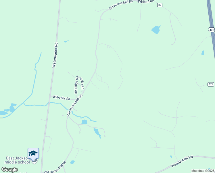 map of restaurants, bars, coffee shops, grocery stores, and more near 1074 Old Hoods Mill Road in Commerce