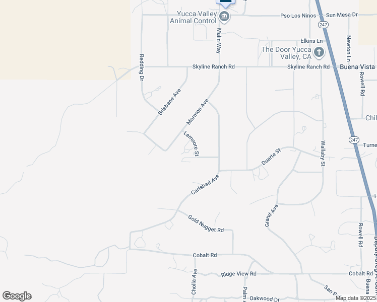 map of restaurants, bars, coffee shops, grocery stores, and more near 5218 Lemoore Street in Yucca Valley