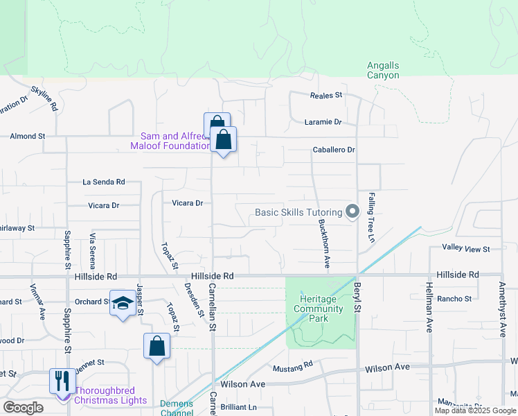 map of restaurants, bars, coffee shops, grocery stores, and more near 8826 JUSTIFY DRIVE in Rancho Cucamonga
