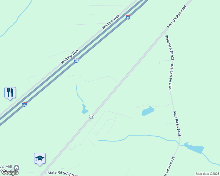 map of restaurants, bars, coffee shops, grocery stores, and more near 1776 Fort Jackson Road in Lugoff