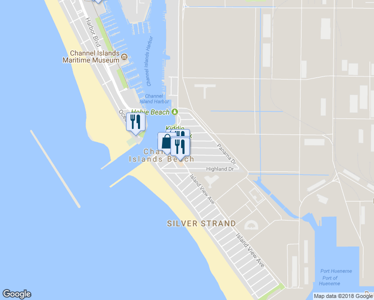 map of restaurants, bars, coffee shops, grocery stores, and more near 244 Melrose Drive in Oxnard